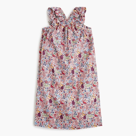 NWT JCREW GIRLS RUFFLE HALTER DRESS IN LIBERTY FLORAL PRINT, SZ. 10 - Picture 1 of 5